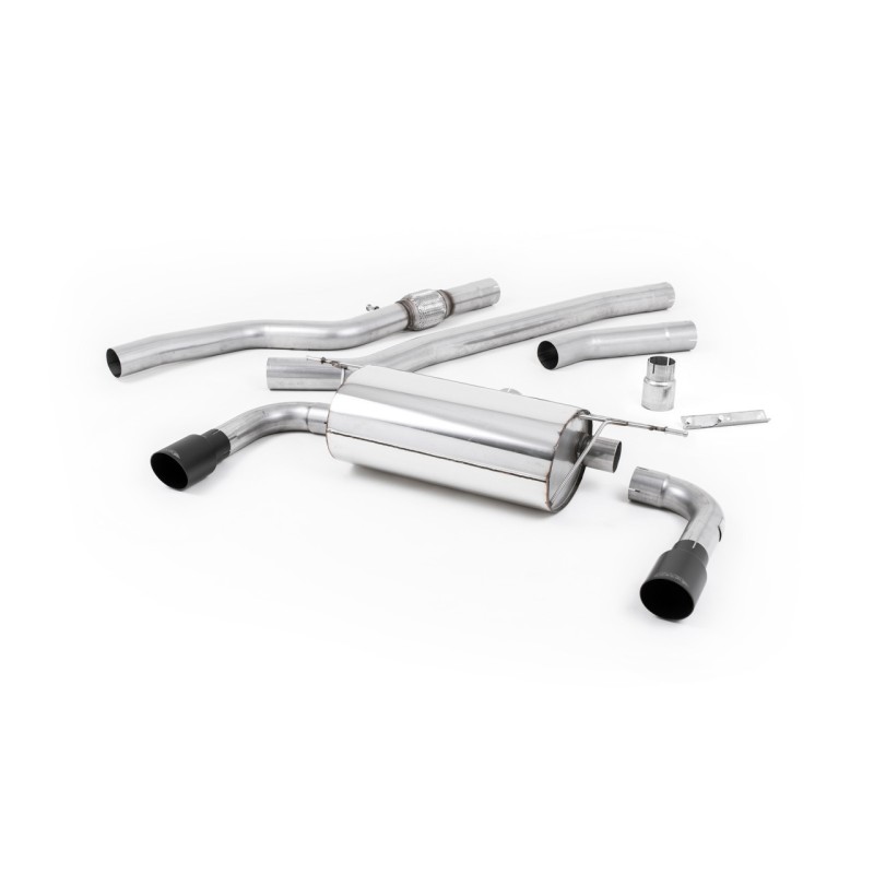 BMW 4 Series F32 428i Manual - Non-Resonated (Louder) Cat-Back Exhaust System with Cerakote Black Trims (For 435i M Sport Valance)