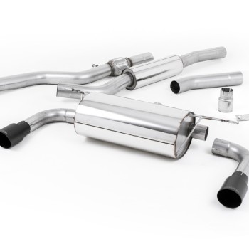 BMW 4 Series F32 428i Manual - Resonated (Quieter) Cat-Back Exhaust System with Cerakote Black Trims (For 435i M Sport Valance)
