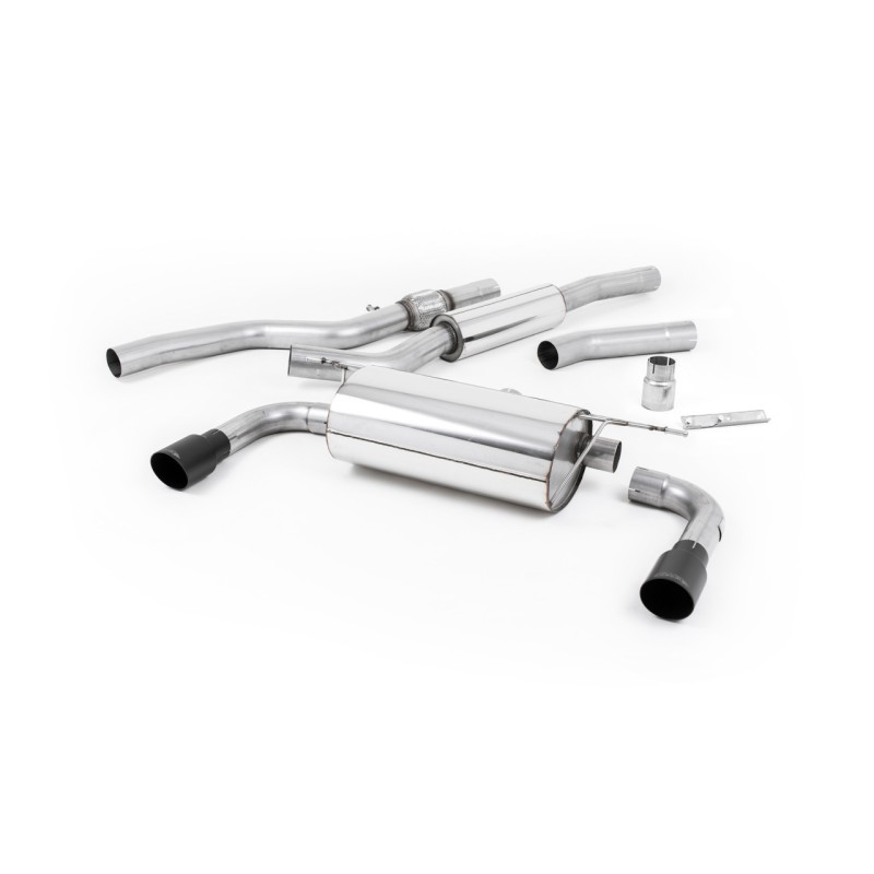 BMW 4 Series F32 428i Manual - Resonated (Quieter) Cat-Back Exhaust System with Cerakote Black Trims (For 435i M Sport Valance)
