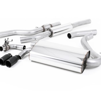 BMW 4 Series F32 428i Auto - Resonated (Quieter) Cat-Back Exhaust System with Cerakote Black Trims