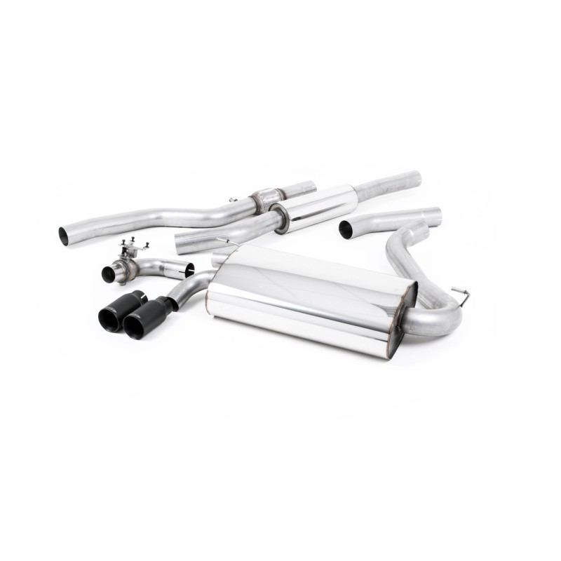 BMW 4 Series F32 428i Auto - Resonated (Quieter) Cat-Back Exhaust System with Cerakote Black Trims