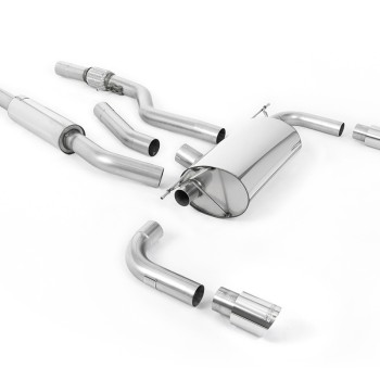 BMW 4 Series F32 428i Auto - Resonated (Quieter) Cat-Back Exhaust System with Polished Trims (For 435i M Sport Valance)