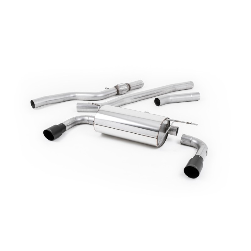 BMW 4 Series F32 428i Auto - Non-Resonated (Louder) Cat-Back Exhaust System with Cerakote Black Trims (For 435i M Sport Valance)