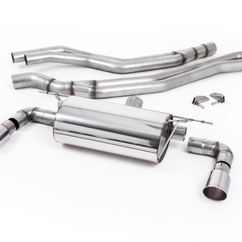 BMW F20/21 M140i (Non OPF) - Resonated (Quieter) Cat-Back Exhaust System with Polished GT-90 Trims