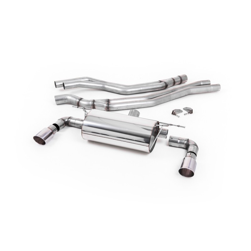BMW F20/21 M140i (Non OPF) - Resonated (Quieter) Cat-Back Exhaust System with Polished GT-90 Trims