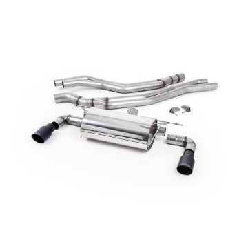 BMW F20/21 M140i (Non OPF) - Resonated (Quieter) Cat-Back Exhaust System with Cerakote Black GT-90 Trims