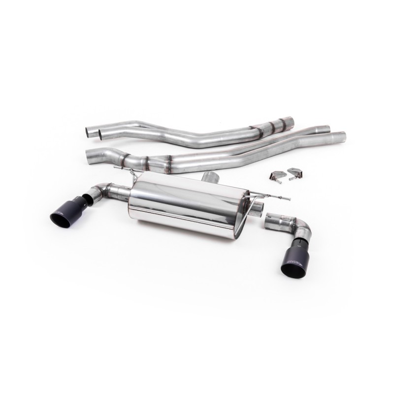 BMW F20/21 M140i (Non OPF) - Resonated (Quieter) Cat-Back Exhaust System with Cerakote Black GT-90 Trims