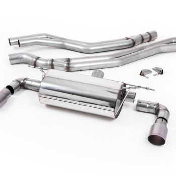 BMW F20/21 M140i (Non OPF) - Resonated (Quieter) Cat-Back Exhaust System with Titanium GT-90 Trims