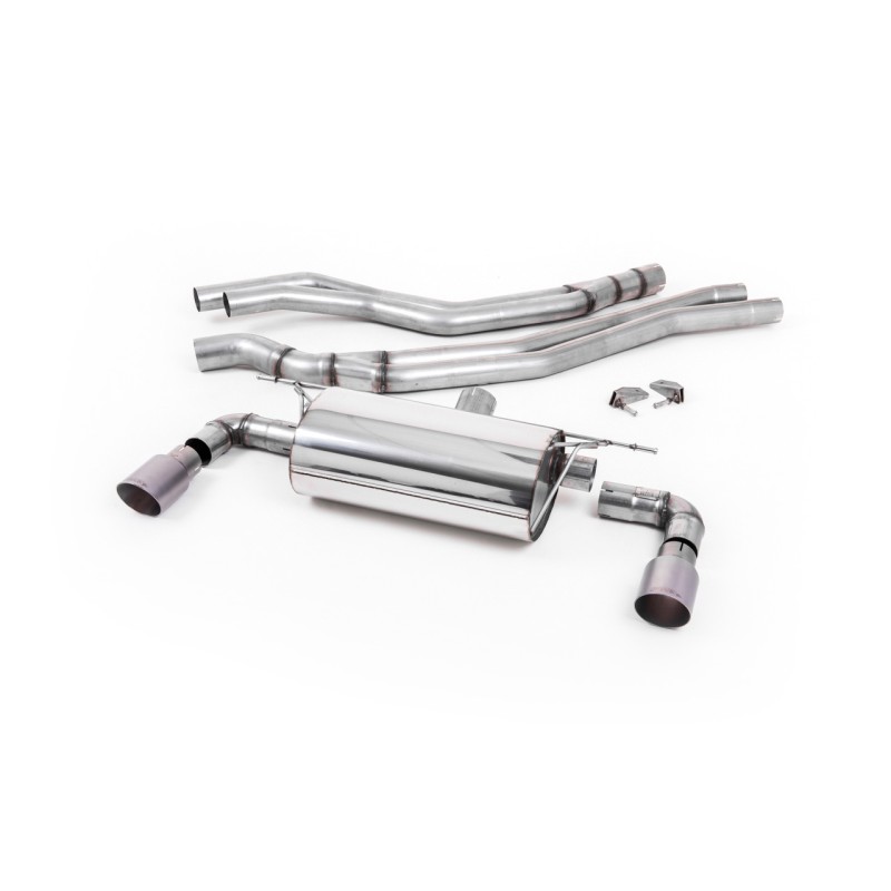 BMW F20/21 M140i (Non OPF) - Resonated (Quieter) Cat-Back Exhaust System with Titanium GT-90 Trims