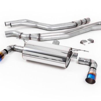 BMW F20/21 M140i (Non OPF) - Resonated (Quieter) Cat-Back Exhaust System with Burnt Titanium GT-90 Trims