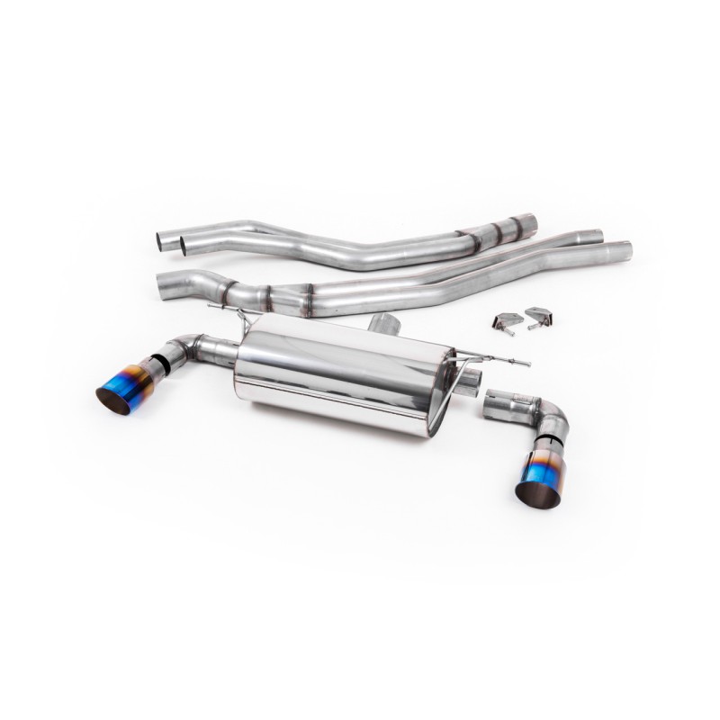 BMW F20/21 M140i (Non OPF) - Resonated (Quieter) Cat-Back Exhaust System with Burnt Titanium GT-90 Trims