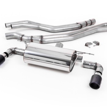 BMW F20/21 M140i (Non OPF) - Resonated (Quieter) Cat-Back Exhaust System with Carbon Jet 90 Trims