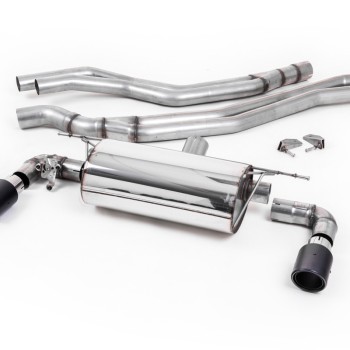 BMW F20/21 M140i (Non OPF) - Non-Resonated (Louder) Race Cat-Back Exhaust System with Carbon Jet 90 Trims