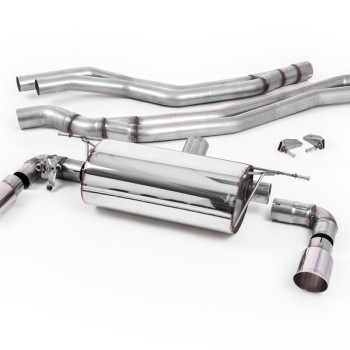 BMW F20/21 M140i (Non OPF) - Non-Resonated (Louder) Race Cat-Back Exhaust System with Polished GT-90 Trims