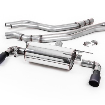BMW F20/21 M140i (Non OPF) - Non-Resonated (Louder) Race Cat-Back Exhaust System with Cerakote Black GT-90 Trims