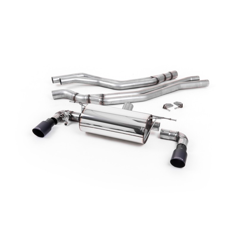 BMW F20/21 M140i (Non OPF) - Non-Resonated (Louder) Race Cat-Back Exhaust System with Cerakote Black GT-90 Trims
