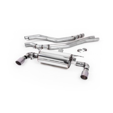 BMW F20/21 M140i (Non OPF) - Non-Resonated (Louder) Race Cat-Back Exhaust System with Titanium GT-90 Trims