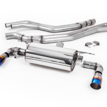 BMW F20/21 M140i (Non OPF) - Non-Resonated (Louder) Race Cat-Back Exhaust System with Burnt Titanium GT-90 Trims