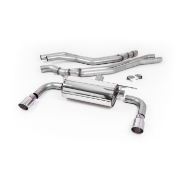 Resonated (Quieter) Cat-Back Exhaust System with Polished GT-90 Trims