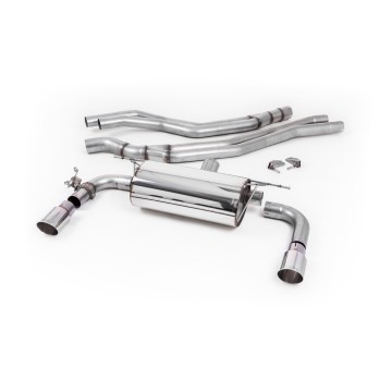 Non-Resonated (Louder) Race Cat-Back Exhaust System with Polished GT-90 Trims