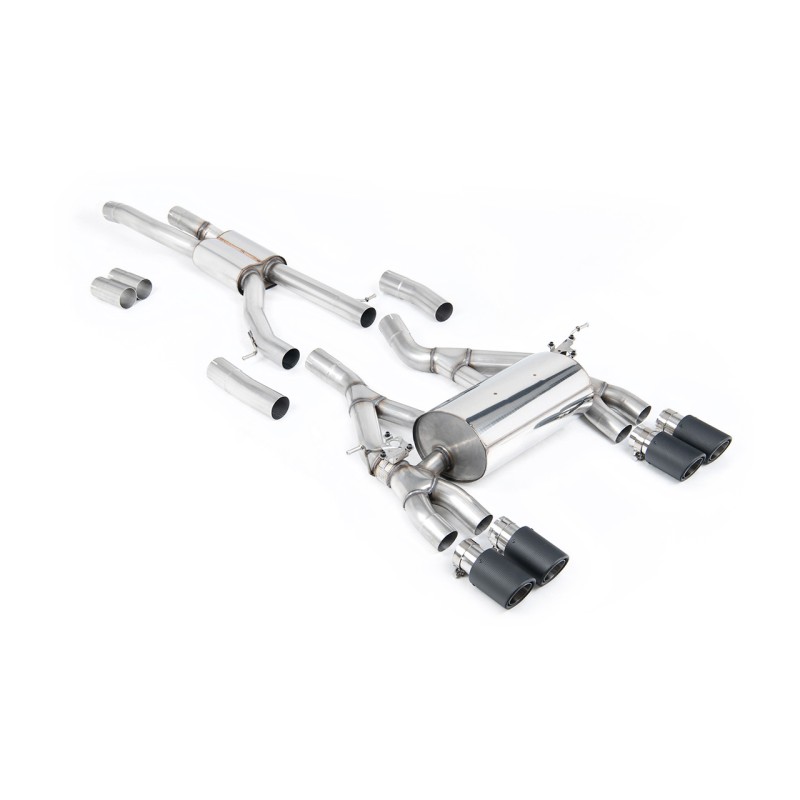 BMW F80 M3/F82 M4 - Race (Louder) Cat-Back Exhaust System with Carbon Trims