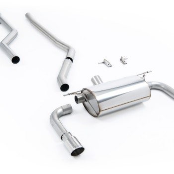 BMW F30 320i M Sport - Race Non-Resonated (Loudest) Cat-Back Exhaust System with Polished GT-90 Trims (For M340i Valance)