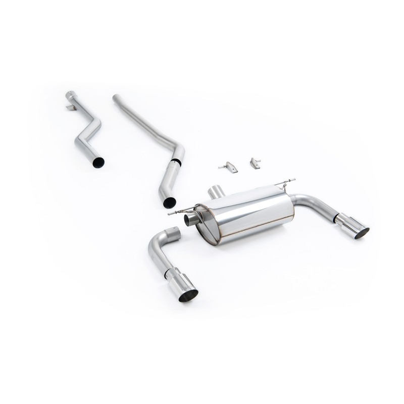 BMW F30 320i M Sport - Race Non-Resonated (Loudest) Cat-Back Exhaust System with Polished GT-90 Trims (For M340i Valance)