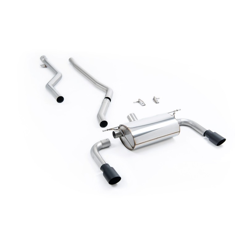 Race Non-Resonated (Loudest) Cat-Back Exhaust System with Black Cerakote GT-90 Trims (For M340i Valance)