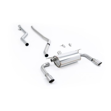 BMW F30 320i M Sport - Race Non-Resonated (Loudest) Cat-Back Exhaust System with Titanium GT-90 Trims (For M340i Valance)