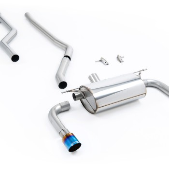 BMW F30 320i M Sport - Race Non-Resonated (Loudest) Cat-Back Exhaust System (For M340i Valance) with Burnt Titanium GT-90 Trims