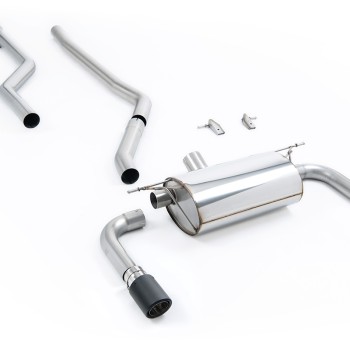 BMW F30 320i M Sport - Race Non-Resonated (Loudest) Cat-Back Exhaust System with Carbon Fibre Jet-90 Trims (For M340i Valance)