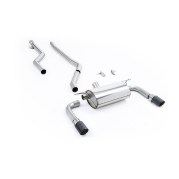 BMW F30 320i M Sport - Race Non-Resonated (Loudest) Cat-Back Exhaust System with Carbon Fibre Jet-90 Trims (For M340i Valance)