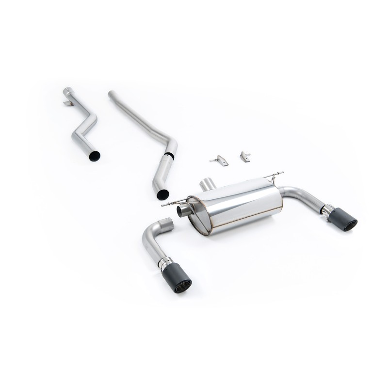 BMW F30 320i M Sport - Race Non-Resonated (Loudest) Cat-Back Exhaust System with Carbon Fibre Jet-90 Trims (For M340i Valance)