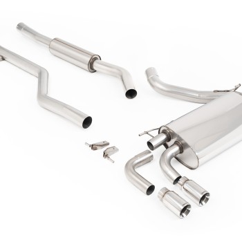 BMW F30 320i M Sport - Resonated (Quieter) Cat-Back Exhaust System with Polished GT-80 Trims
