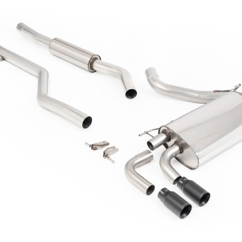 BMW F30 320i M Sport - Resonated (Quieter) Cat-Back Exhaust System with Black Cerakote GT-80 Trims