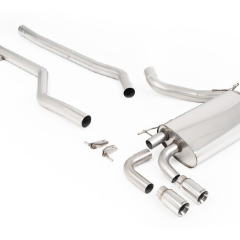 BMW F30 320i M Sport - Non-Resonated (Louder) Cat-Back Exhaust System with Polished GT-80 Trims