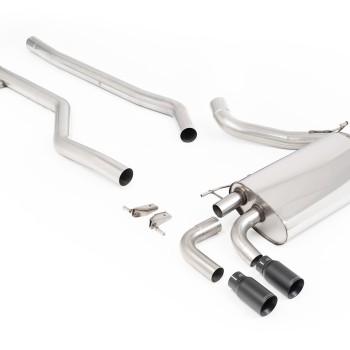 BMW F30 320i M Sport - Non-Resonated (Louder) Cat-Back Exhaust System with Twin Outlet Black Cerakote GT-80 Trims