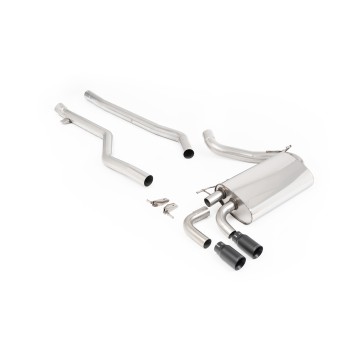 BMW F30 320i M Sport - Non-Resonated (Louder) Cat-Back Exhaust System with Twin Outlet Black Cerakote GT-80 Trims