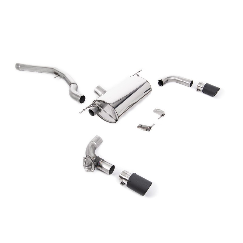 Non-Resonated (Louder) GPF/OPF-Back Exhaust System with Carbon Jet-90 Trims