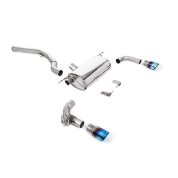 Non-Resonated (Louder) GPF/OPF-Back Exhaust System with Burnt Titanium GT-90 Trims