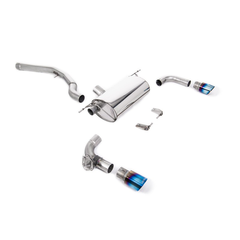 Non-Resonated (Louder) GPF/OPF-Back Exhaust System with Burnt Titanium GT-90 Trims