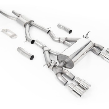 BMW F80 M3/F82 M4 - GPF / OPF Back Race Exhaust System with Polished GT-90 Trims