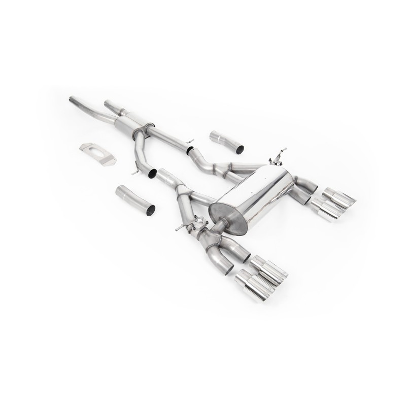 BMW F80 M3/F82 M4 - GPF / OPF Back Race Exhaust System with Polished GT-90 Trims