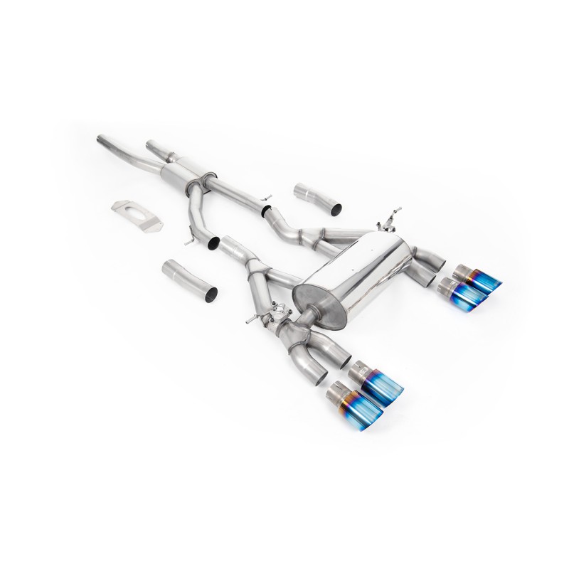 BMW F80 M3/F82 M4 - GPF / OPF Back Race (Louder) Exhaust System with Burnt Titanium GT-90 Trims