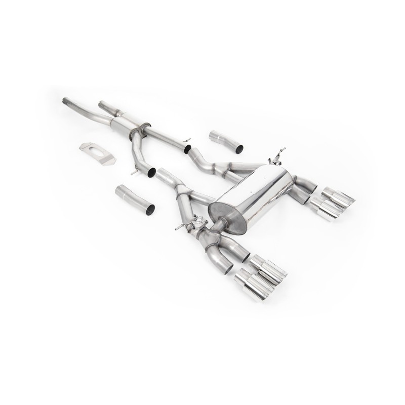 BMW F80 M3/F82 M4 - GPF / OPF Back Road Exhaust System with Polished GT-90 Trims