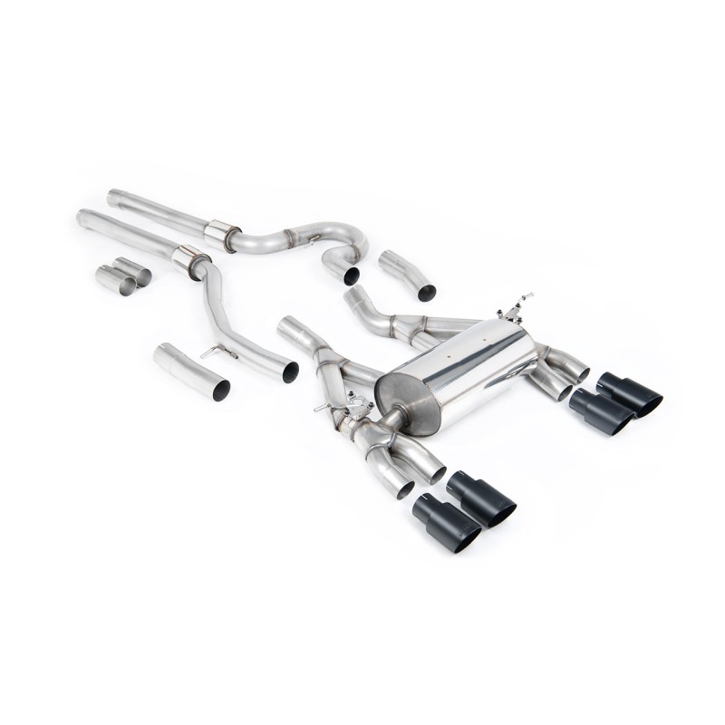 BMW F80 M3/F82 M4 - Equal Length (Loudest) Cat-Back Exhaust System with Cerakote Black Trims