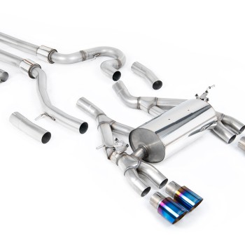 BMW F80 M3/F82 M4 - Equal Length Cat-Back Exhaust System with Burnt Titanium Trims