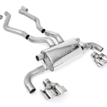 BMW G20/21 M340i & G22 M440i - OPF Back Exhaust System with Quad GT-100 Polished Trims