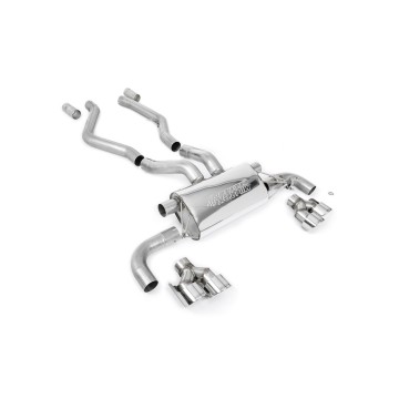 BMW G20/21 M340i & G22 M440i - OPF Back Exhaust System with Quad GT-100 Polished Trims