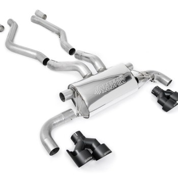 BMW G20/21 M340i & G22 M440i - OPF Back Exhaust System with Quad Black GT-100 Black Trims